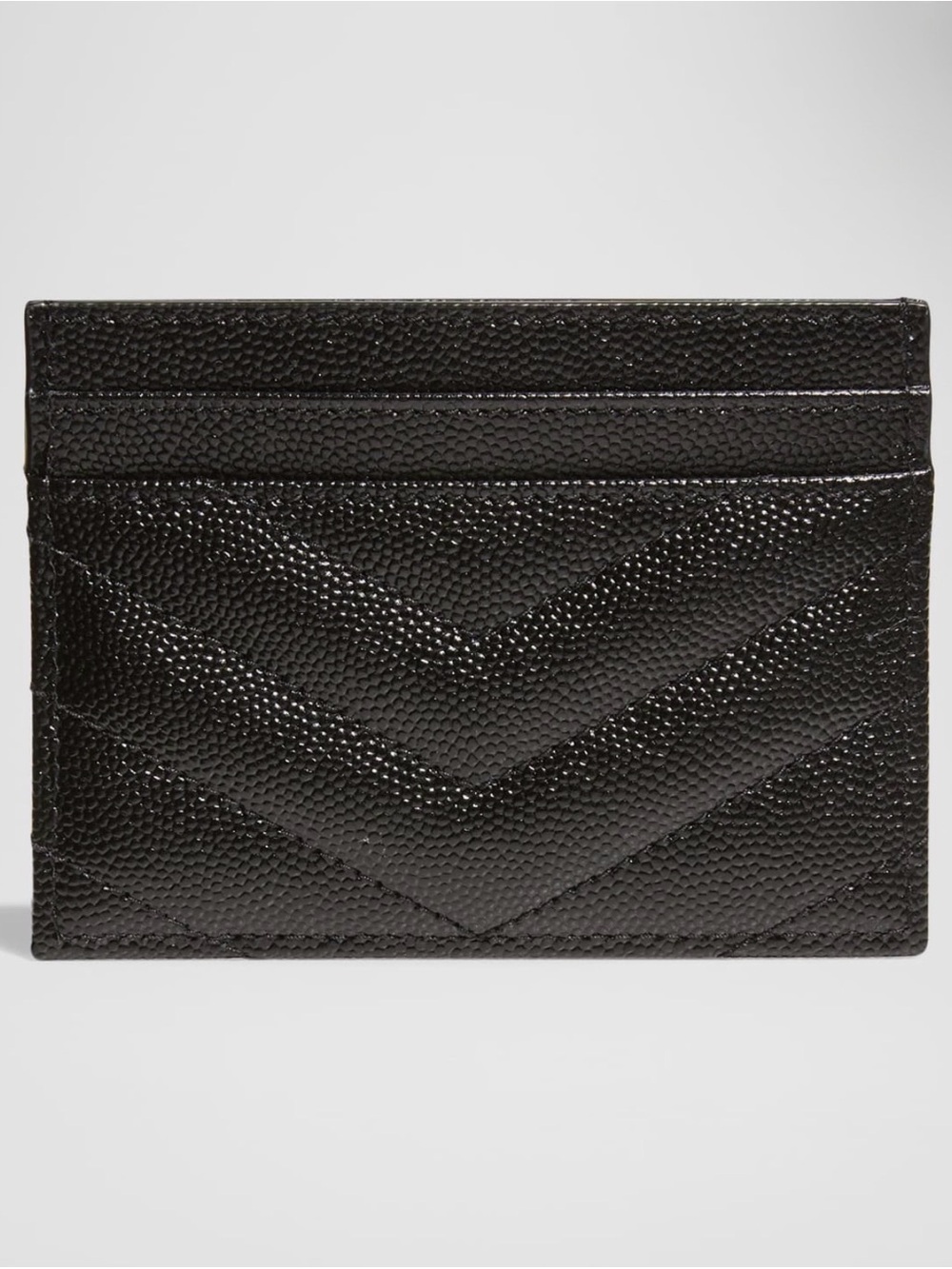 YSL Cassandre Monogram Card Case in Grained Leather (Gold) - Picture 2 of 4